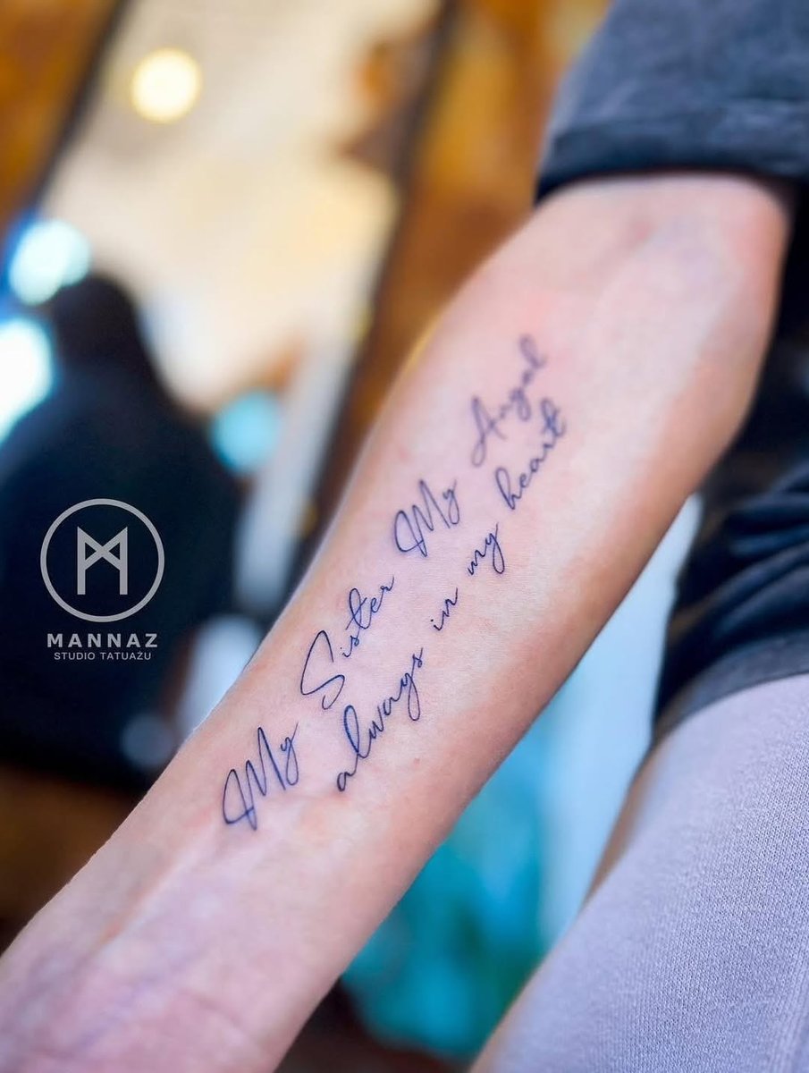 Tatuaż z napisem — studio Mannaz Jelenia Góra